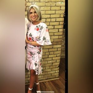 Keepsake Pretty One Visit Floral Mini Dress in Lilac